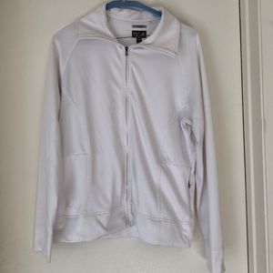 ADIDAS White Zip Up Sweatshirt